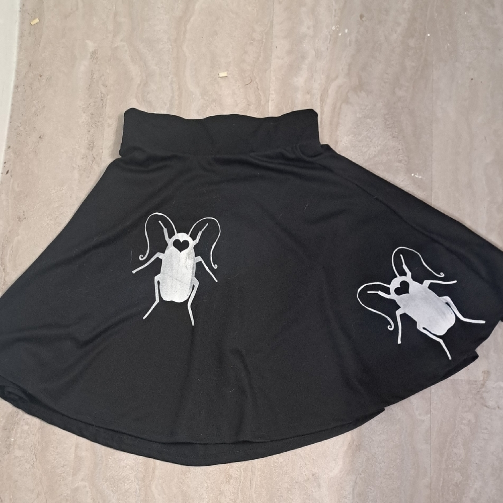 Black Skirt with Love Bug Design